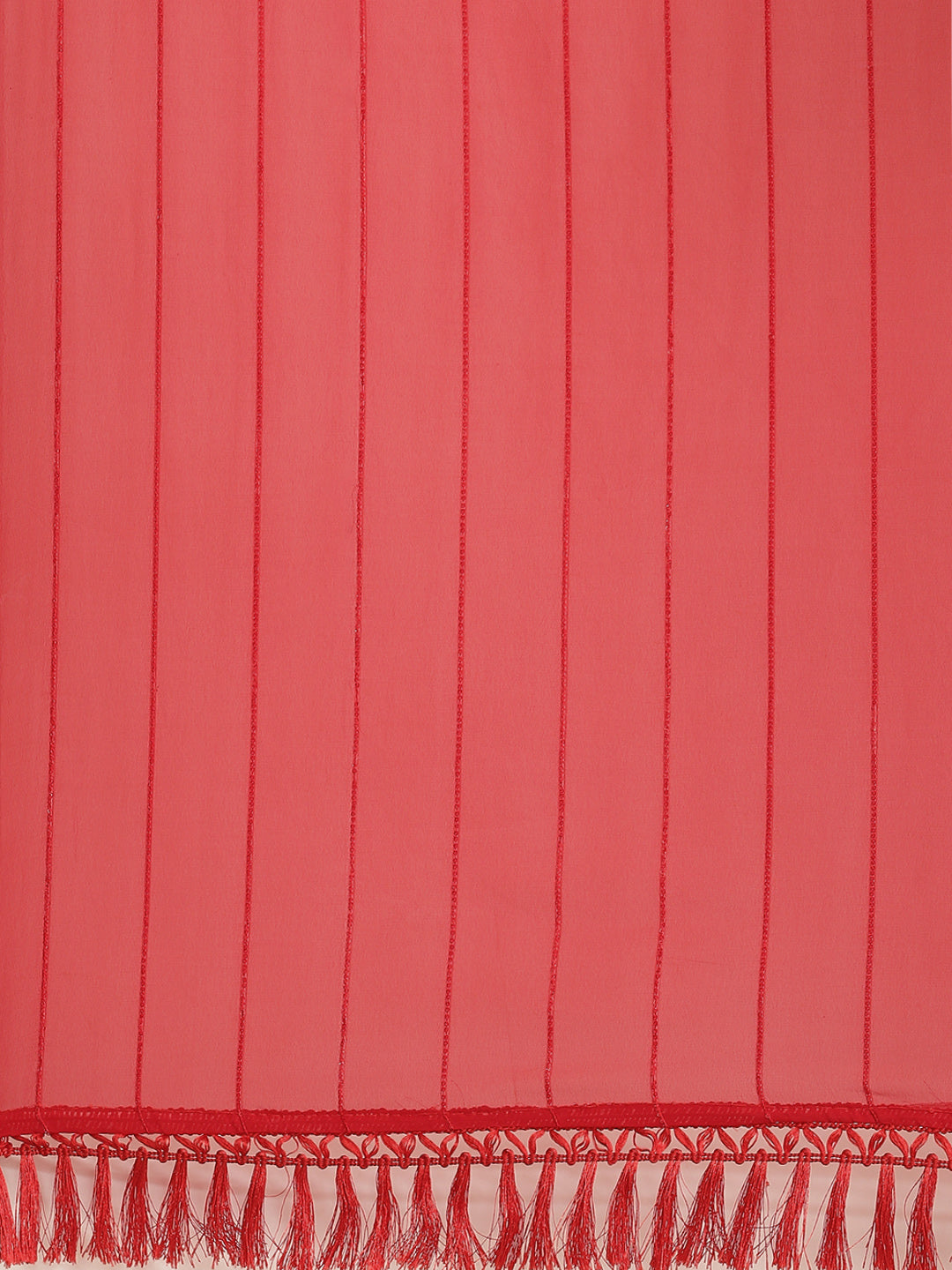 Striped Bollywood Georgette Saree  (Red)